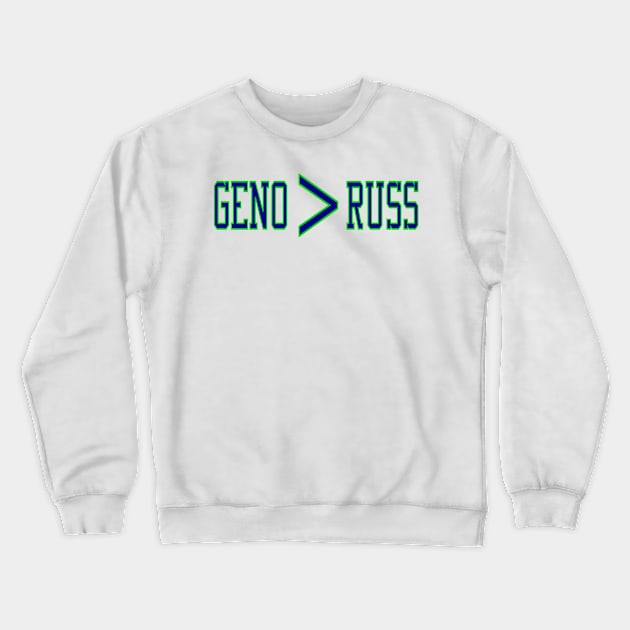 Geno better than Russ Crewneck Sweatshirt by Retro Sports